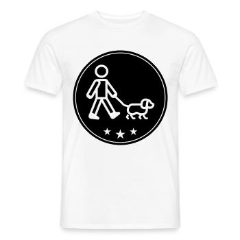 Dog walking dog - Men's T-Shirt - white - Front - AI Model Male 178 dark (178cm)