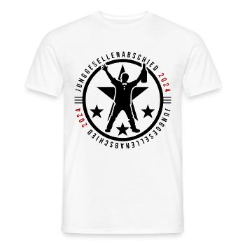 Enterrement de vie de garçon 2024 - T-shirt homme - blanc - Devant - AI Model Male 178 dark (178cm)