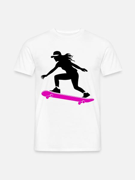 Skateboarding Woman Symbol Skateboard - Men's T-Shirt - white