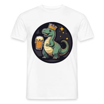 Dinosaurier brontosaurus Bier Comic - Männer T-Shirt - Weiß - Vorne - AI Model Male 178 dark (178cm)