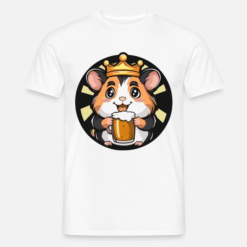 Hamster Bier Comic - Männer T-Shirt - Weiß