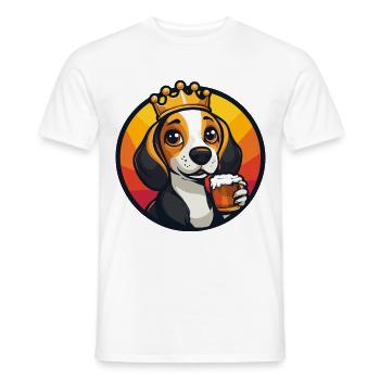 Beagle Chien Bière Bande dessinée - T-shirt homme - blanc - Devant - AI Model Male 178 dark (178cm)