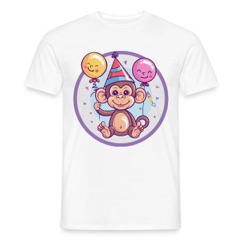 Monkey Birthday Baby - Men's T-Shirt - white - Front - AI Model Male 178 dark (178cm)