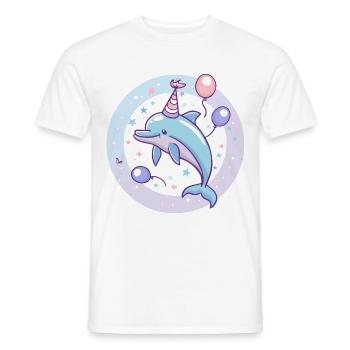 Delfin Geburtstag Baby - Männer T-Shirt - Weiß - Vorne - AI Model Male 178 dark (178cm)