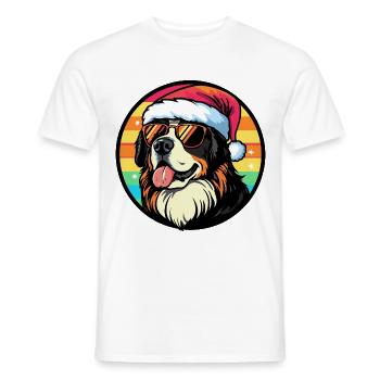 Saint Bernard Hund Weihnachten Cool - Männer T-Shirt - Weiß - Vorne - AI Model Male 178 dark (178cm)