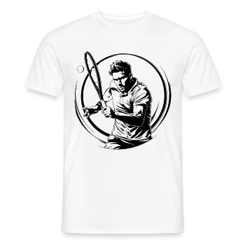 Tennis Spieler Silhouette - Männer T-Shirt - Weiß - Vorne - AI Model Male 178 dark (178cm)