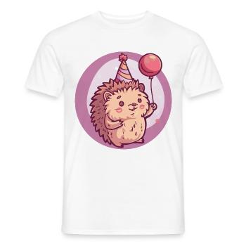 Hérisson Anniversaire Bande Dessinée - T-shirt homme - blanc - Devant - AI Model Male 178 dark (178cm)