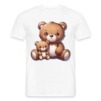 Cute Bear Family - Men's T-Shirt - white - Front - AI Model Male 178 dark (178cm)