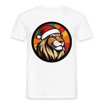 Noël Lion Noël - T-shirt homme - blanc - Devant - AI Model Male 178 dark (178cm)
