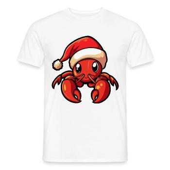Crabe de homard Noël mignon - T-shirt homme - blanc - Devant - AI Model Male 178 dark (178cm)
