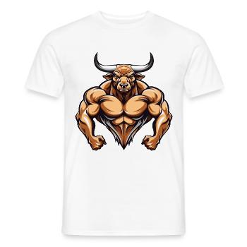 Bulle Stier Muskeln Beast Gym Martial Arts MMA - Männer T-Shirt - Weiß - Vorne - AI Model Male 178 dark (178cm)