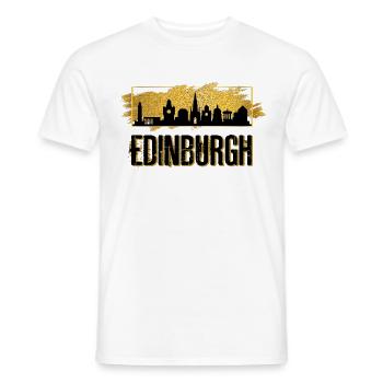 Édimbourg Écosse City Skyline Love Gold - T-shirt homme - blanc - Devant - AI Model Male 178 dark (178cm)