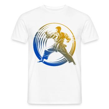Karate Silhouette Colorful - Men's T-Shirt - white - Front - AI Model Male 178 dark (178cm)