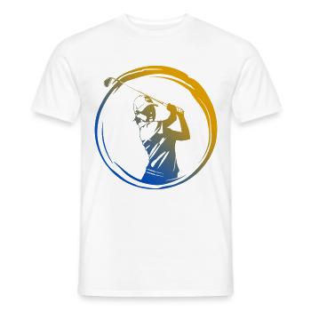 Silhouette de golfeur coloré - T-shirt homme - blanc - Devant - AI Model Male 178 dark (178cm)