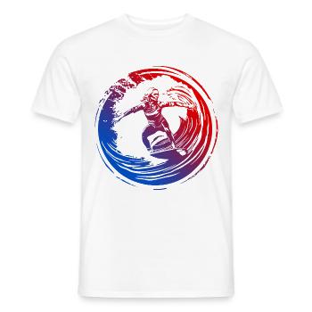 Surfer Silhouette Bunt - Männer T-Shirt - Weiß - Vorne - AI Model Male 178 dark (178cm)
