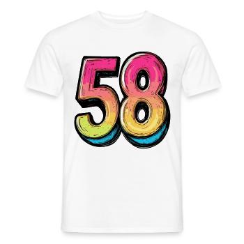 58 Zahl Symbol - Männer T-Shirt - Weiß - Vorne - AI Model Male 178 dark (178cm)