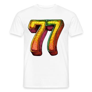 77 Zahl Symbol - Männer T-Shirt - Weiß - Vorne - AI Model Male 178 dark (178cm)