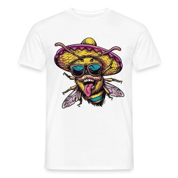 Abeille Drôle Sombrero - T-shirt homme - blanc - Devant - AI Model Male 178 dark (178cm)