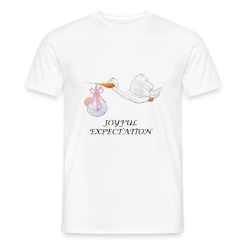 Pregnancy Pregnant Baby Birth Stork - Men's T-Shirt - white - Front - AI Model Male 178 dark (178cm)