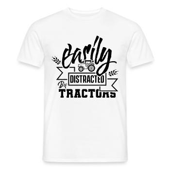 Slightly Distracted From Tractors Trecker Tractor - Men's T-Shirt - white - Front - AI Model Male 178 dark (178cm)