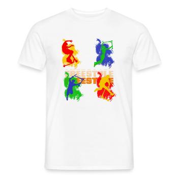 trottinette freestyle - T-shirt homme - blanc - Devant - AI Model Male 178 dark (178cm)