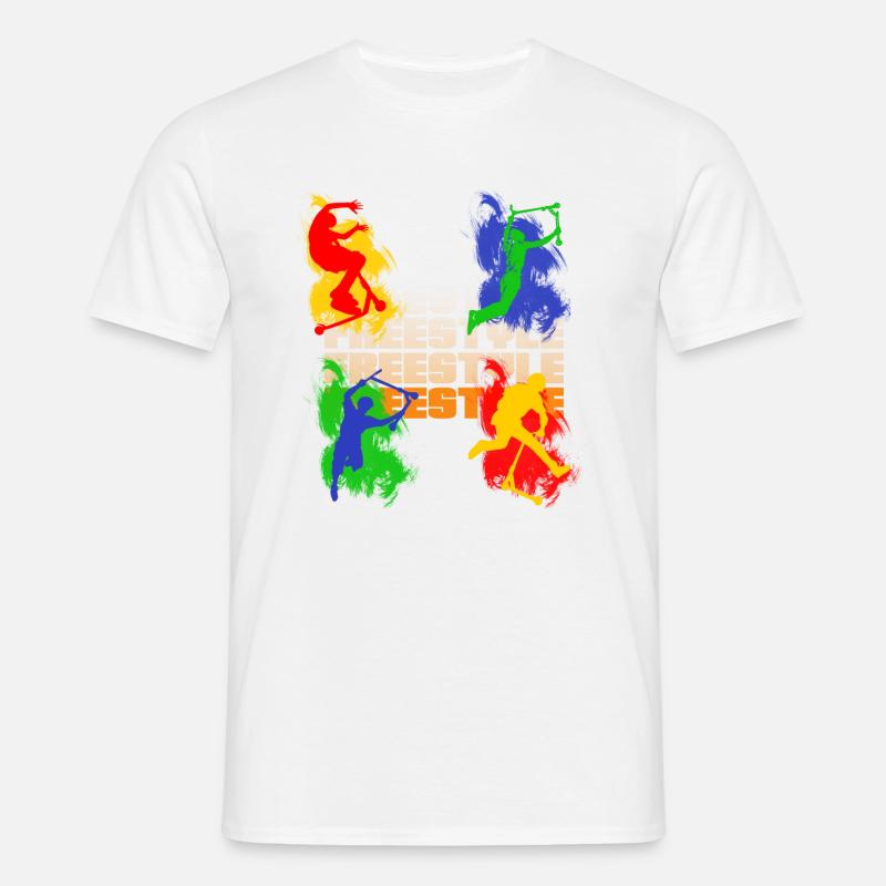 Freestyle-Roller - Männer T-Shirt - Weiß