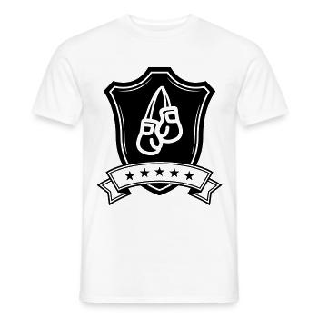 Boxing Boxing Gloves Shield - Men's T-Shirt - white - Front - AI Model Male 178 dark (178cm)