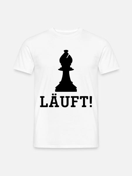 Läuft Schach Grafik Spielabend Brettspiele Gesells - Männer T-Shirt - Weiß