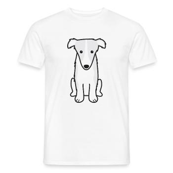 Borzoi Dog Cartoon Kawaii Illustration - T-shirt homme - blanc - Devant - AI Model Male 178 dark (178cm)
