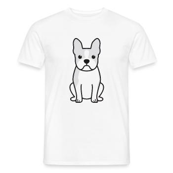 Boston Terrier Dog Cartoon Kawaii Illustration - T-shirt homme - blanc - Devant - AI Model Male 178 dark (178cm)