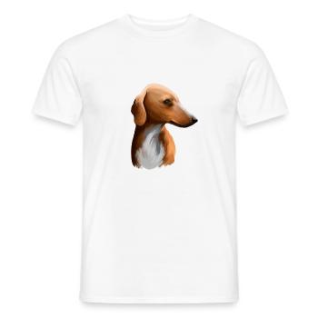 Azawakh Dog Watercolor Sketch Illustration - Men's T-Shirt - white - Front - AI Model Male 178 dark (178cm)