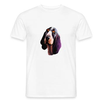 Basset Bleu De Gascogne Dog Watercolor Illustratio - Men's T-Shirt - white - Front - AI Model Male 178 dark (178cm)