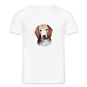 Estnischer Hund Aquarell Kunst Illustration - Männer T-Shirt - Weiß - Vorne - AI Model Male 178 dark (178cm)