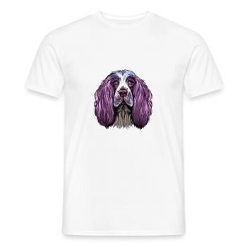Englisch Springer Spaniel Hund Aquarell Illustrati - Männer T-Shirt - Weiß - Vorne - AI Model Male 178 dark (178cm)
