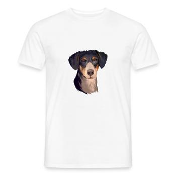 Eurohound Skandinavischer Hund Aquarell Illustration - Männer T-Shirt - Weiß - Vorne - AI Model Male 178 dark (178cm)