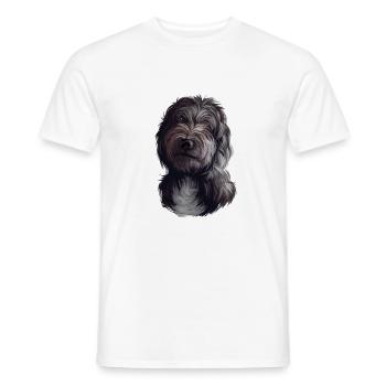 Lagotto Romagnolo Dog Watercolor Illustration - Men's T-Shirt - white - Front - AI Model Male 178 dark (178cm)
