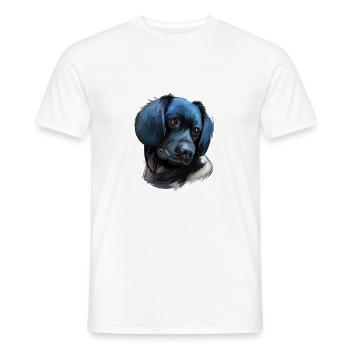 Stabyhoun Stabij Aquarelle pour chien Illustration - T-shirt homme - blanc - Devant - AI Model Male 178 dark (178cm)
