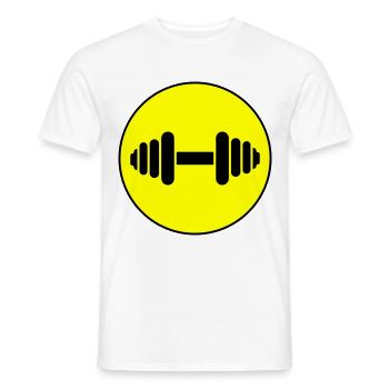 Dumbbell weights icon - Men's T-Shirt - white - Front - AI Model Male 178 dark (178cm)
