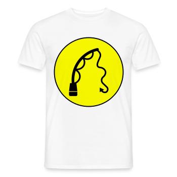 Icône de pêche à la canne à pêche - T-shirt homme - blanc - Devant - AI Model Male 178 dark (178cm)