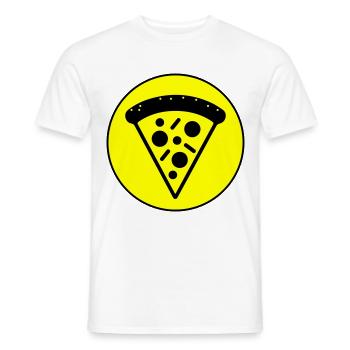 Cercle d’icônes de pizza - T-shirt homme - blanc - Devant - AI Model Male 178 dark (178cm)