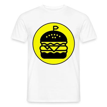 Cercle d’icônes de hamburger - T-shirt homme - blanc - Devant - AI Model Male 178 dark (178cm)