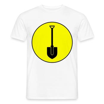 Shovel icon circle - Men's T-Shirt - white - Front - AI Model Male 178 dark (178cm)