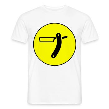 Shaving Barber Circle - Men's T-Shirt - white - Front - AI Model Male 178 dark (178cm)
