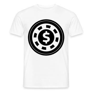 Cercle de jetons de poker - T-shirt homme - blanc - Devant - AI Model Male 178 dark (178cm)