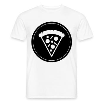 Cercle d’icônes de pizza - T-shirt homme - blanc - Devant - AI Model Male 178 dark (178cm)