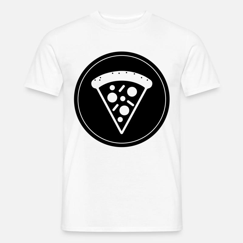 Pizza Icon Kreis - Männer T-Shirt - Weiß