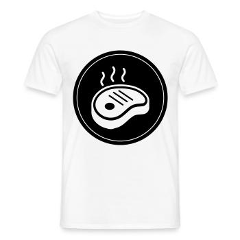 Cercle d’icônes de steak - T-shirt homme - blanc - Devant - AI Model Male 178 dark (178cm)