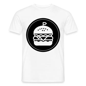 Cercle d’icônes de hamburger - T-shirt homme - blanc - Devant - AI Model Male 178 dark (178cm)