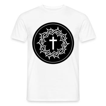 Crown of Thorns Jesus icon - Men's T-Shirt - white - Front - AI Model Male 178 dark (178cm)