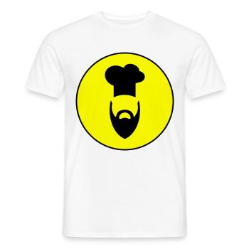 Symbole de l’icône du chapeau de cuisine - T-shirt homme - blanc - Devant - AI Model Male 178 dark (178cm)